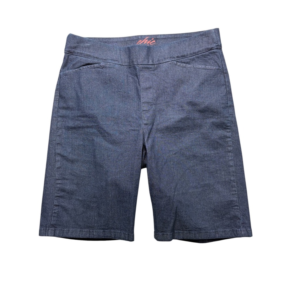 Chic Classic Collection Womens Bermuda Shorts Pull‎ On Blue Denim 14 AVG #766